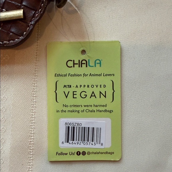 CHALA Vegan Leather Brown Shih Tzu zippered Key Fob / Coin Purse NWT - Picture 8 of 8